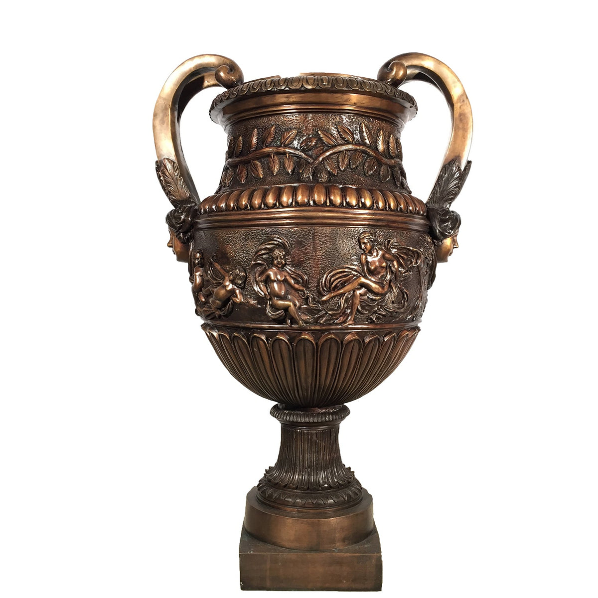 Boy Face Bronze Planter Urn