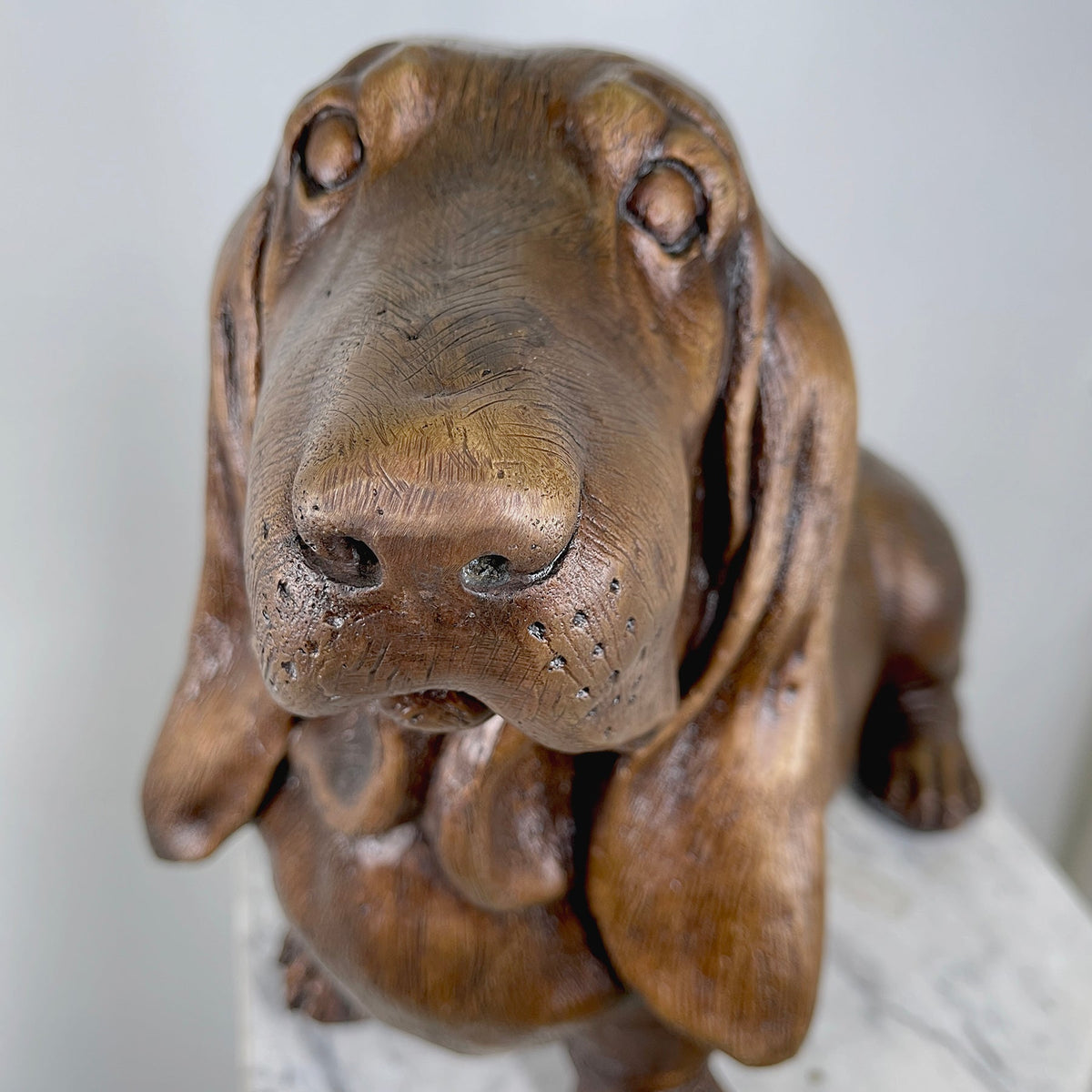 Basset Hound Dog Bronze Statue