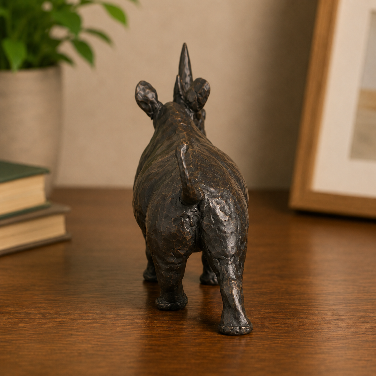 Forge and Forms Bronze Sculpture Bull Rhinoceros