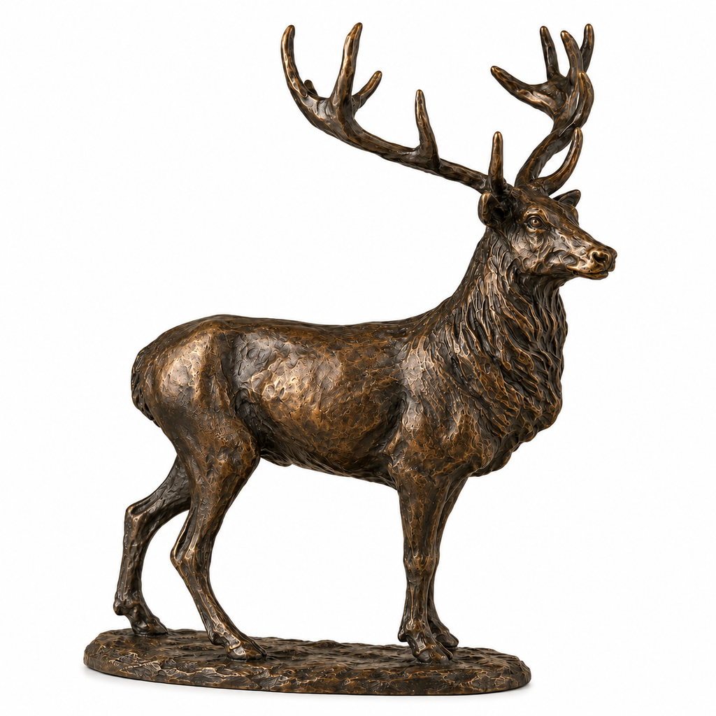 Neil and Fletcher Bronze Stag Sculpture