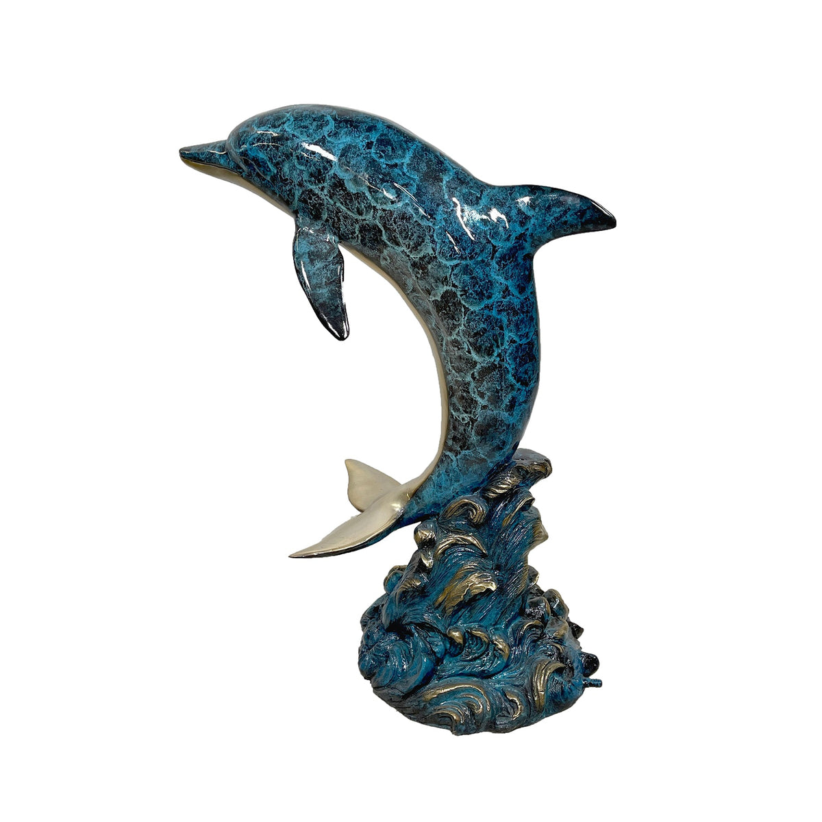 Dolphin Fountain Bronze Statue in Color Finish