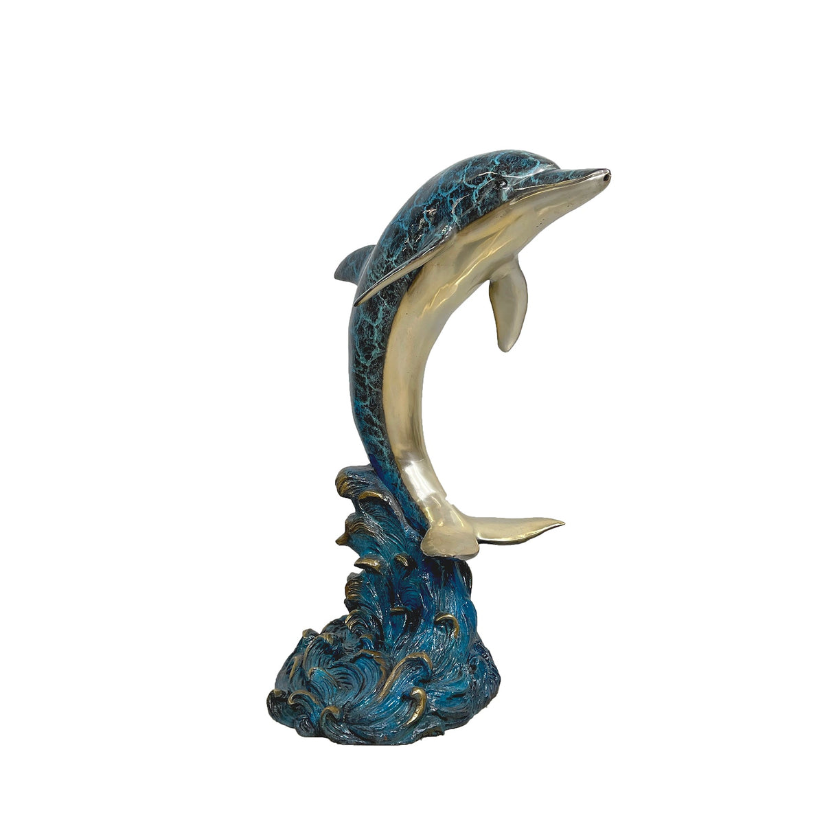 Dolphin Fountain Bronze Statue in Color Finish