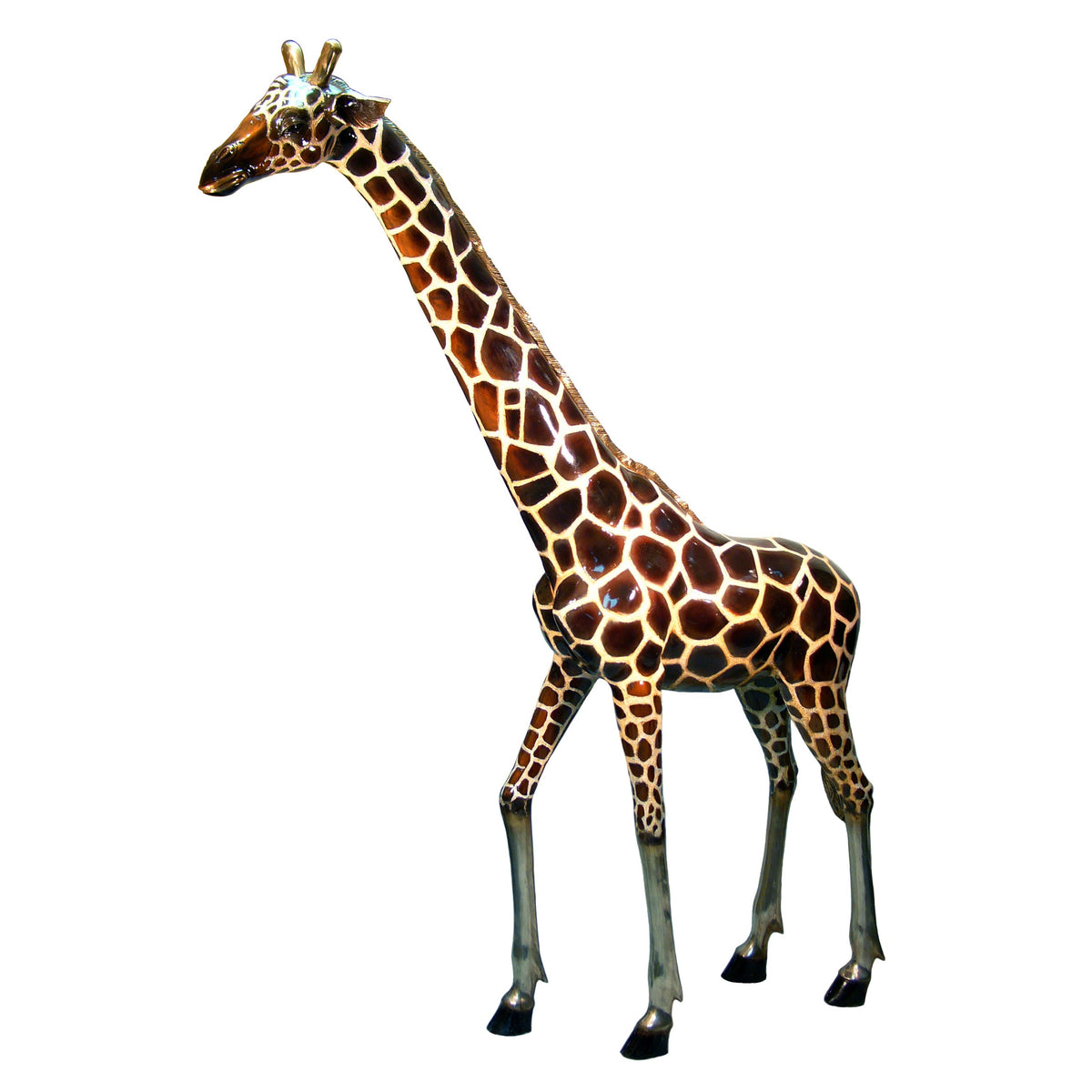 Giraffe Family Trio Bronze Statue Set