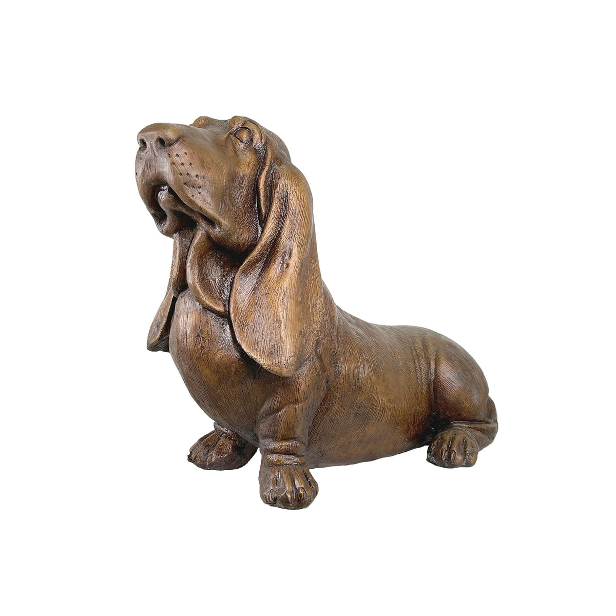 Basset Hound Dog Bronze Statue