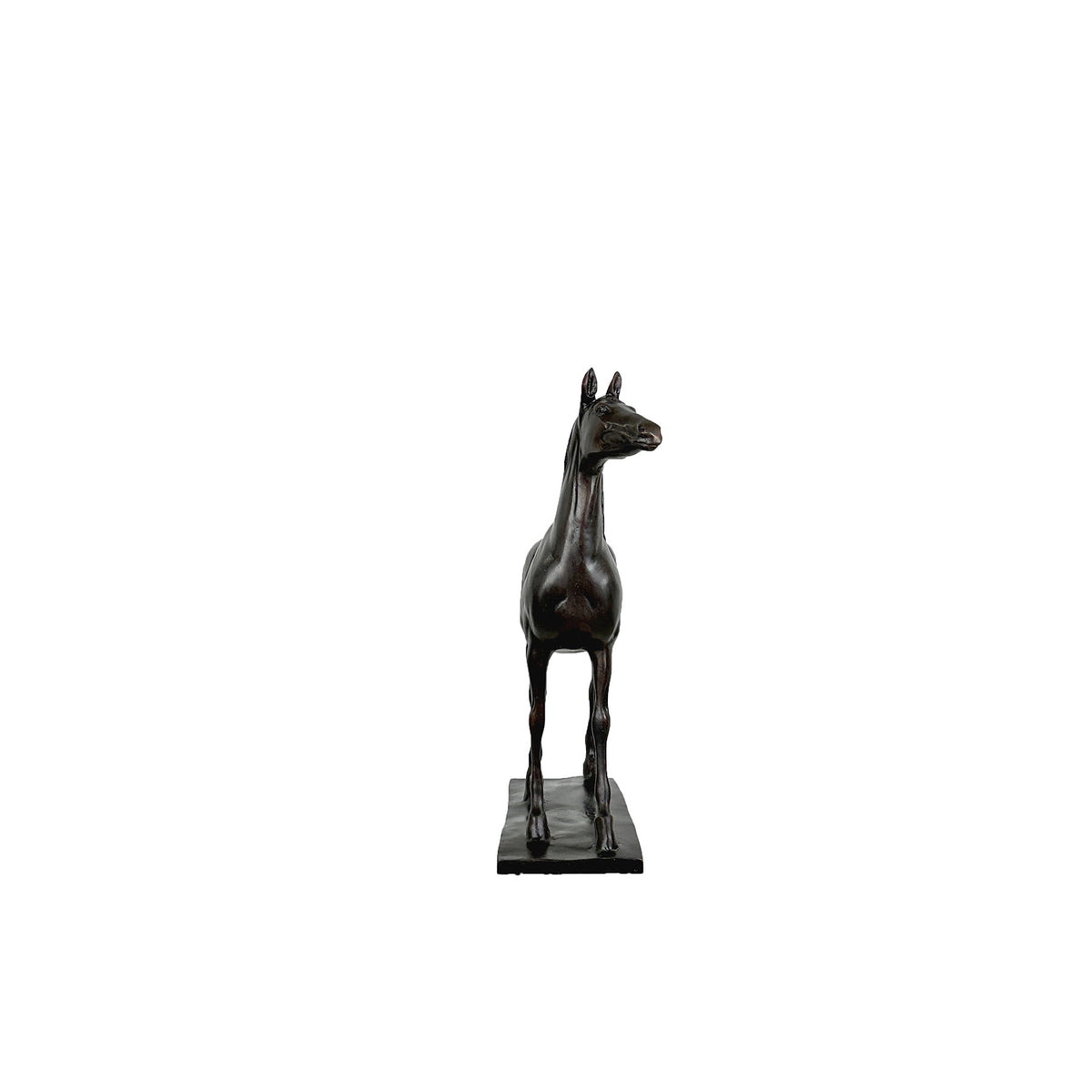 Standing Horse on Base Bronze Statue