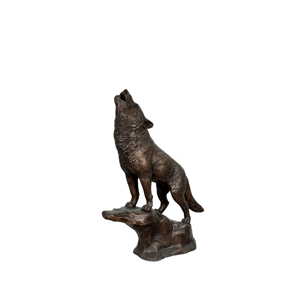 Howling Wolf Table-top Bronze Statue