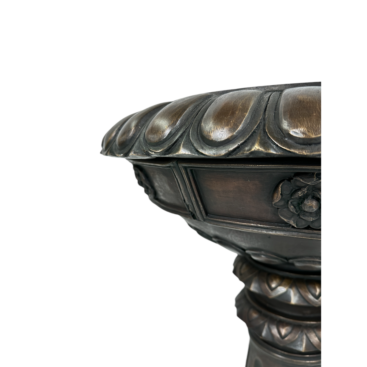 Bronze Birdbath Bowl on Pedestal