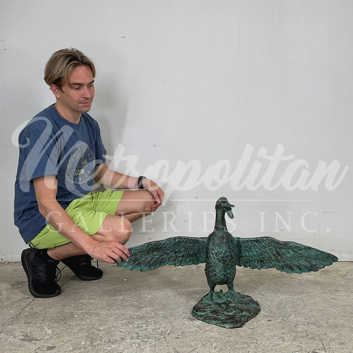 Standing Duck Bronze Fountain Statue
