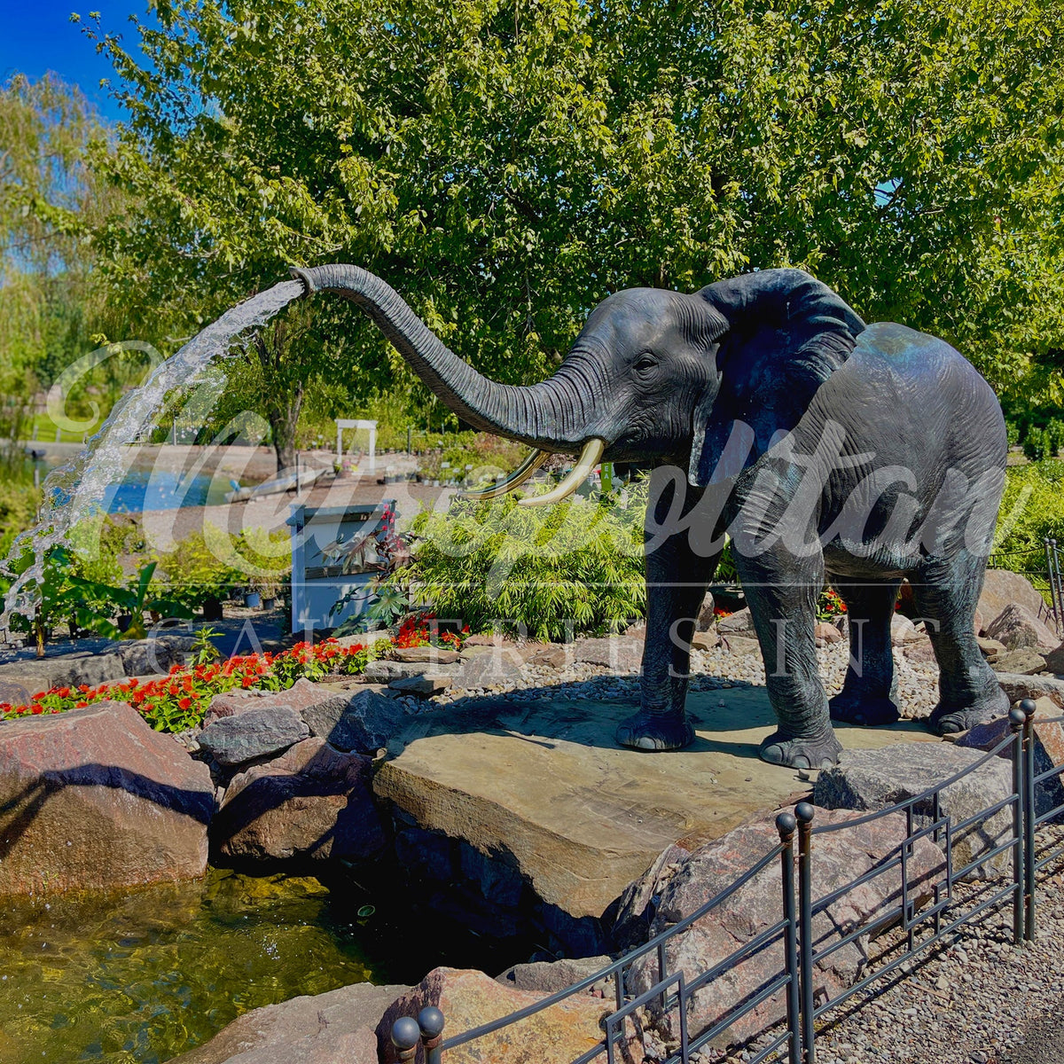 Life-size Elephant Fountain Bronze Statue