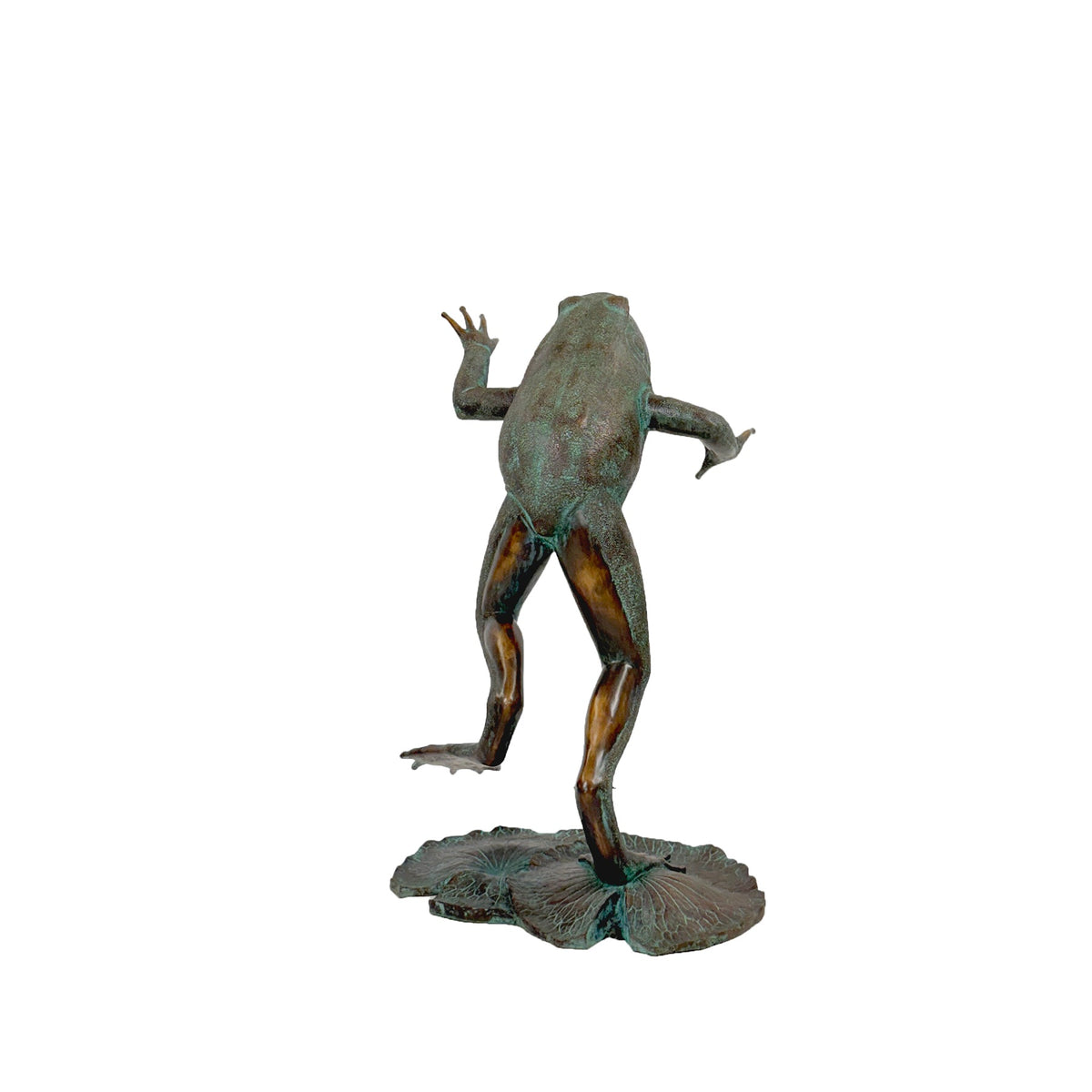 Large Jumping Frog Bronze Fountain Statue