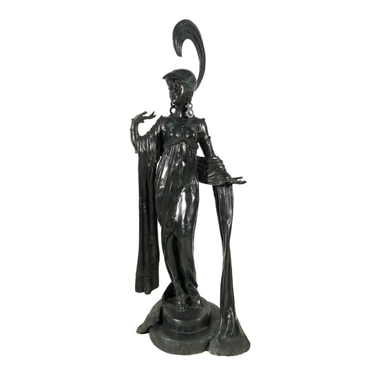 1900's Art Deco Lady Bronze Statue